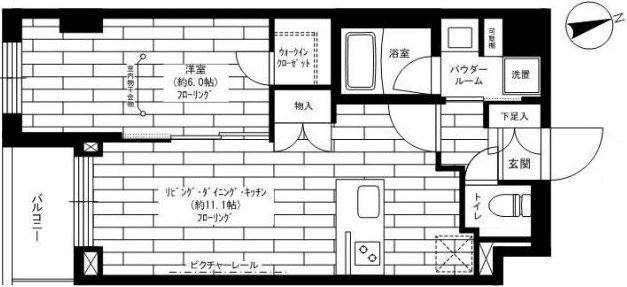 ステージグランデ東武練馬(1LDK/6階)の間取り写真