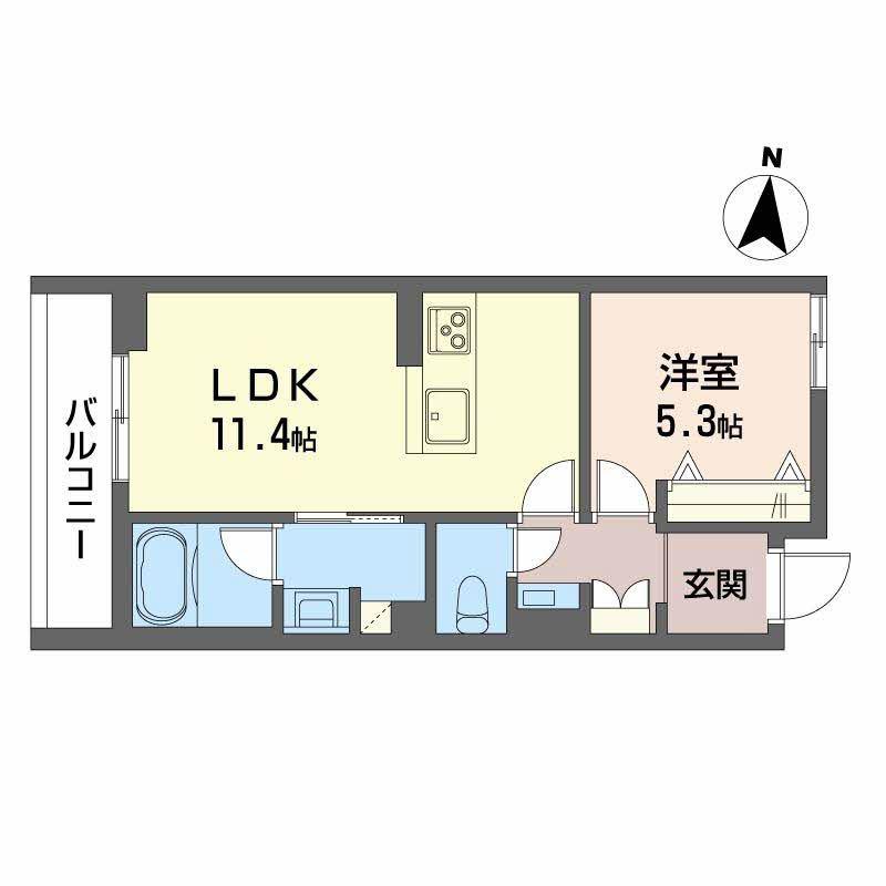 ザ・シグマ上杉(1LDK/1階)の間取り写真
