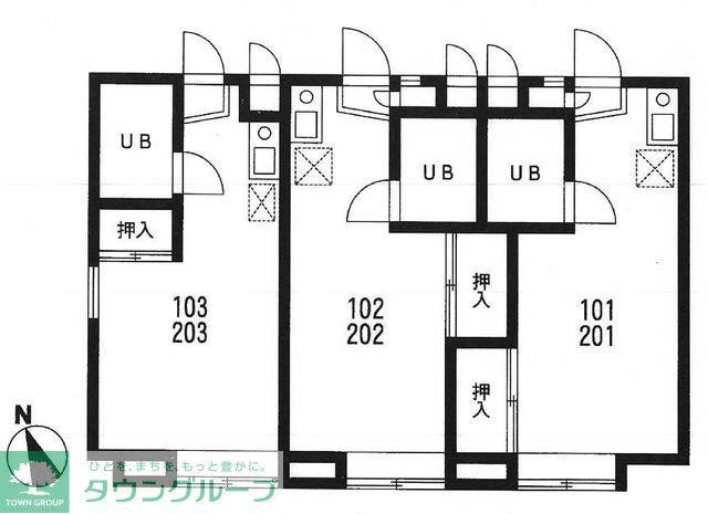 桜ミモザ館(ワンルーム/1階)の間取り写真