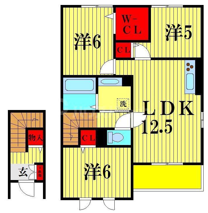 ルガーナグランデ(3LDK/2階)の間取り写真