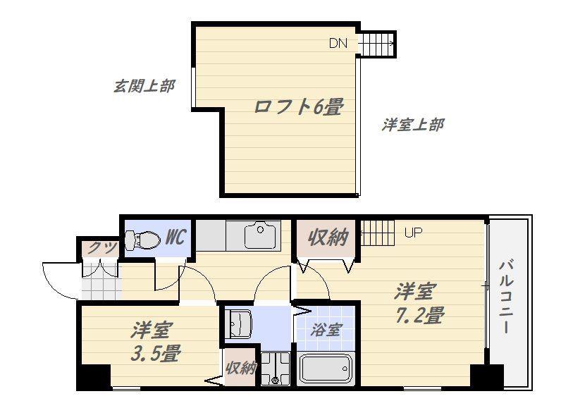 STATE SHORE(2K/8階)の間取り写真