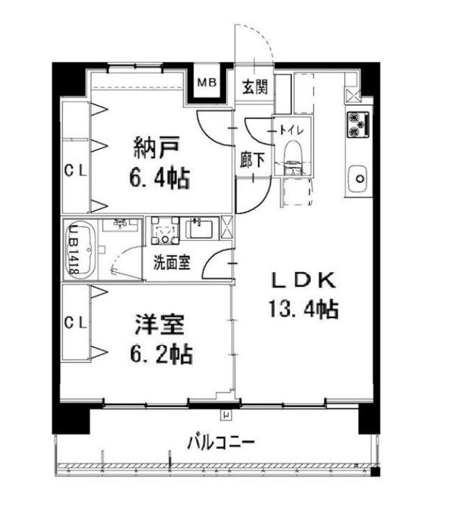 SPERO CASA/スペロカーサ(1SLDK/6階)の間取り写真