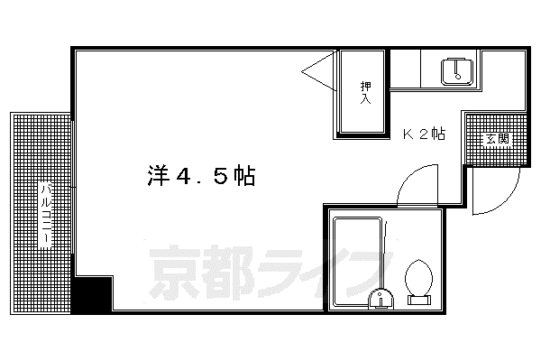 セラヴィ岩倉(1K/4階)の間取り写真