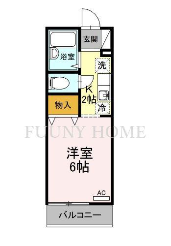 TMセントラル(1K/2階)の間取り写真