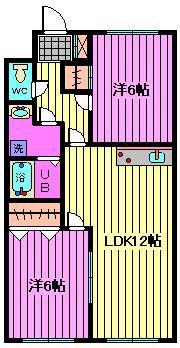 イーストコーポラスI(2LDK/4階)の間取り写真