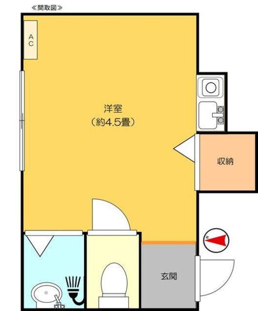 メゾン江古田(ワンルーム/2階)の間取り写真