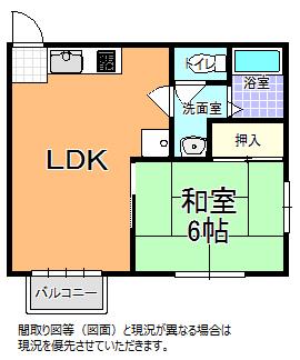 コーポパラス(1LDK/1階)の間取り写真
