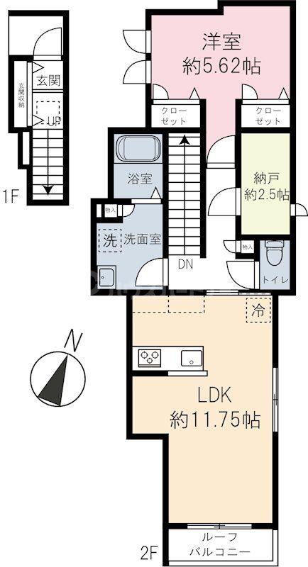 チョトラ新大塚(1SLDK/2階)の間取り写真