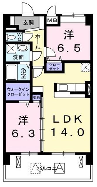プラジュ千種(2LDK/4階)の間取り写真