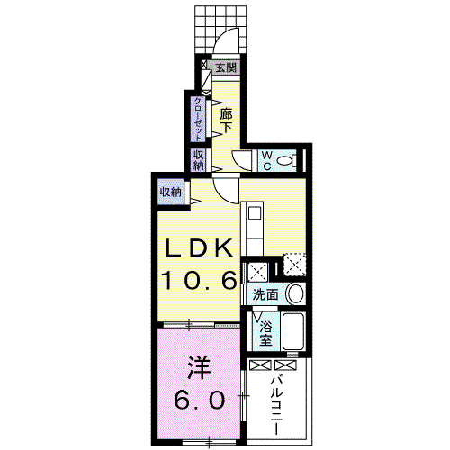 エターナルシーズン(1LDK/1階)の間取り写真