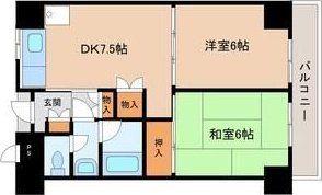 旭レジデンス(2DK/4階)の間取り写真