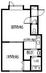 サンピア8・9(1LDK/1階)の間取り写真