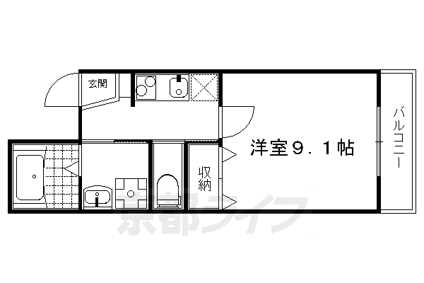 2ND ME BLDGマンション(1K/1階)の間取り写真