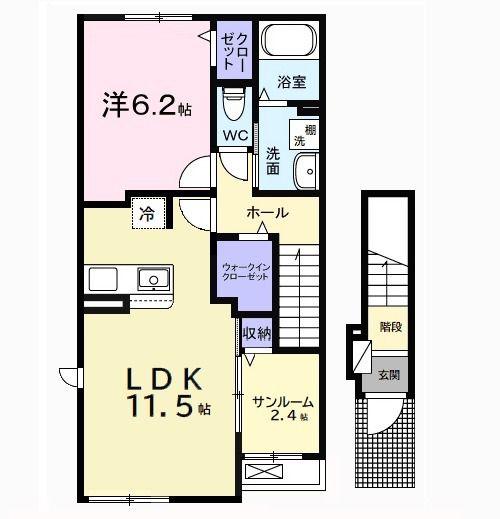 サンリット(1LDK/2階)の間取り写真