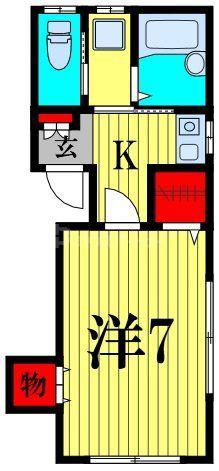 コーポ杉山(1K/2階)の間取り写真
