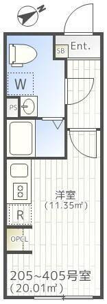 ザパークエクシア大崎(ワンルーム/2階)の間取り写真