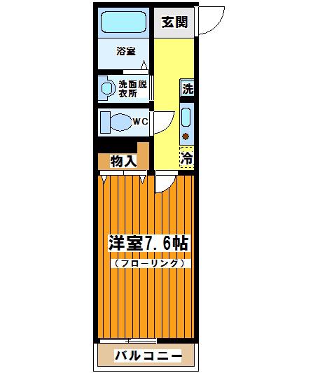 Kハイム(1K/2階)の間取り写真