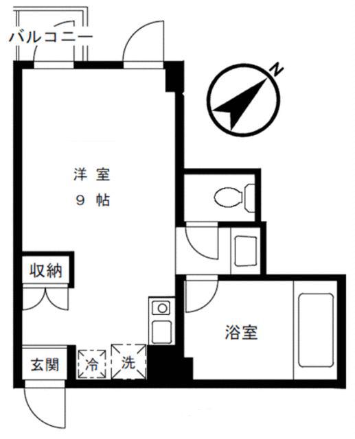 グリーンピア富岡II号棟(ワンルーム/2階)の間取り写真