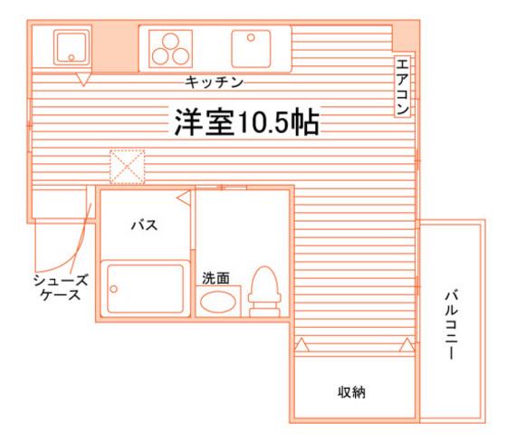 鹿田ハイツ(ワンルーム/3階)の間取り写真