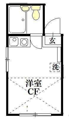 メゾン久野(ワンルーム/2階)の間取り写真