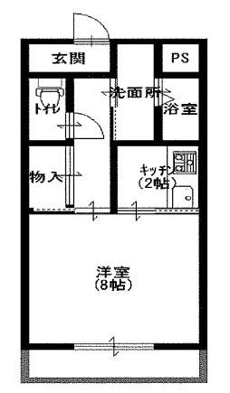 日和マンション(1K/3階)の間取り写真