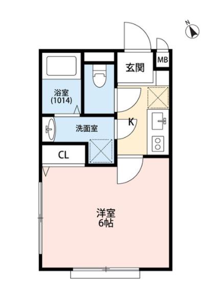 アムール アロー(1K/2階)の間取り写真
