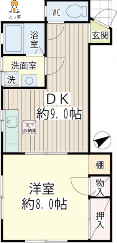 椎名ハイツ(1DK/1階)の間取り写真