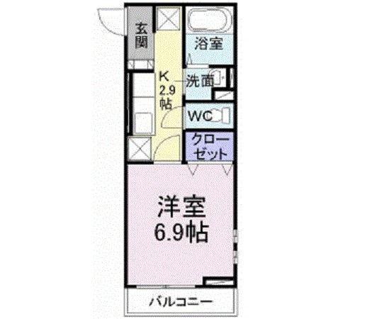 エアリー(1K/2階)の間取り写真