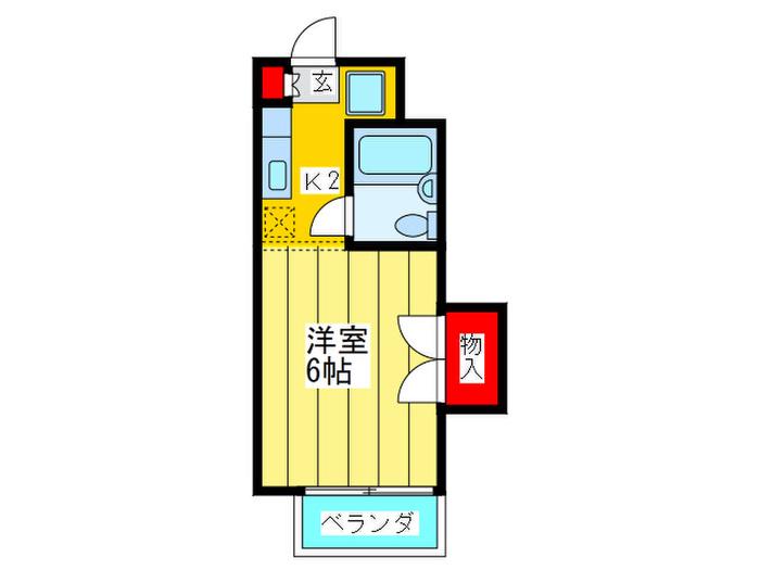 ベルシオン カメリア(1K/2階)の間取り写真