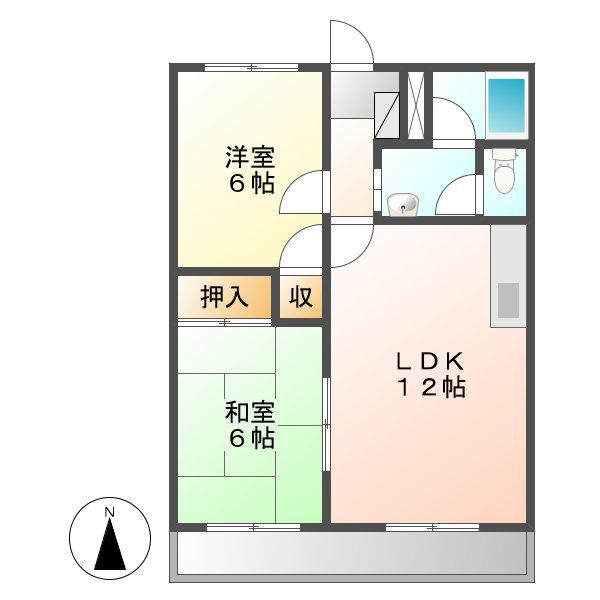 清和ハイツ(2LDK/3階)の間取り写真