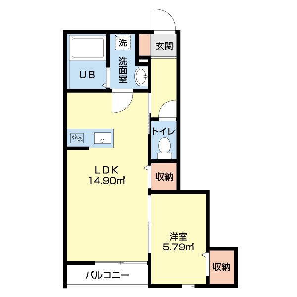 幸町アパート(1LDK/1階)の間取り写真