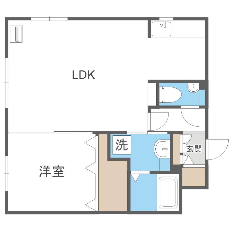 プレステージ知事公館(1LDK/2階)の間取り写真