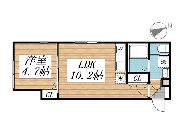 クリアル高田馬場III(1LDK/1階)の間取り写真