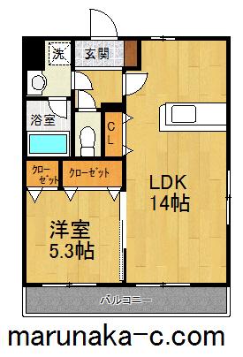 ONE PEACE(1LDK/3階)の間取り写真
