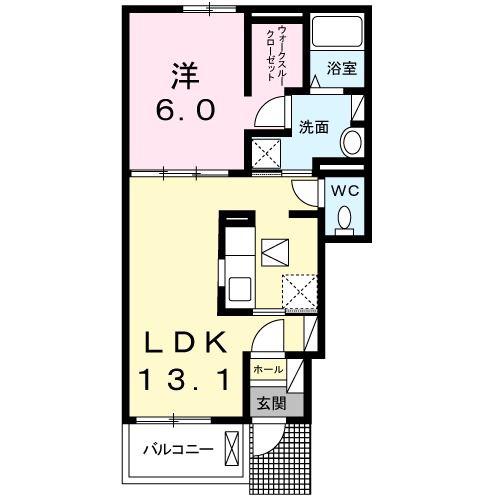 グラン メゾン高萩I(1LDK/1階)の間取り写真