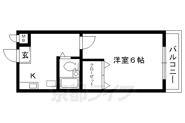 パステル(1K/1階)の間取り写真