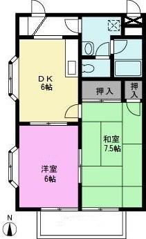 エリトリアHOUSE(2DK/3階)の間取り写真