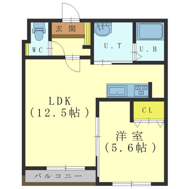 GROOVE COURT桔梗グルーヴコート桔梗(1LDK/2階)の間取り写真