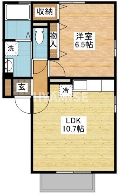 ブラオビューネ(1LDK/2階)の間取り写真