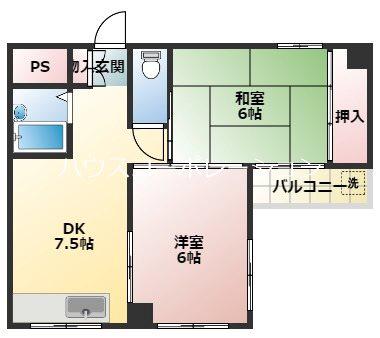 サンパレス21新明(2DK/2階)の間取り写真