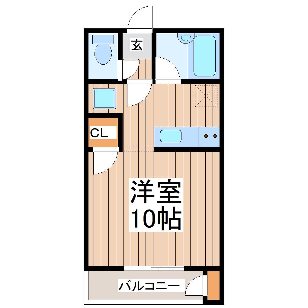 パレスベルフォン(ワンルーム/1階)の間取り写真