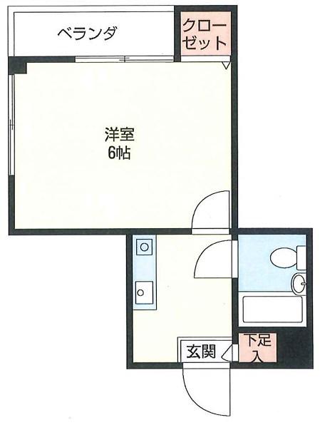 中島マンション(1K/3階)の間取り写真