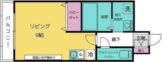 レイヴェルV(ワンルーム/6階)の間取り写真
