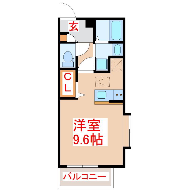 CROSS(ワンルーム/1階)の間取り写真