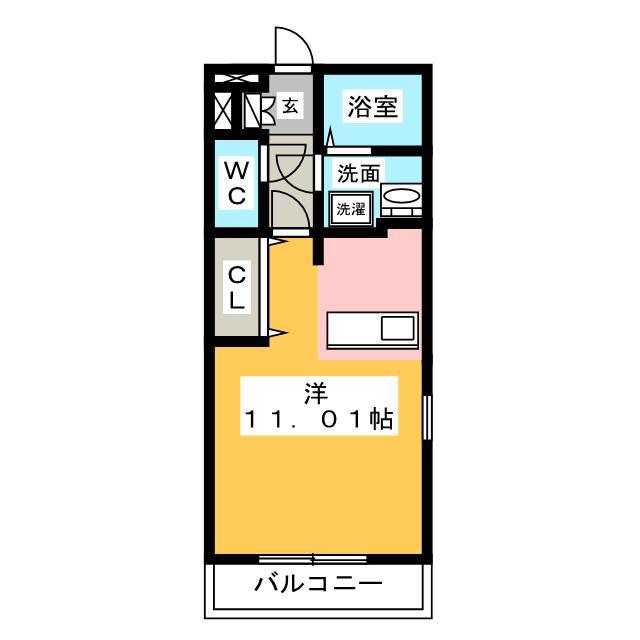 グランストーク新貝(1K/4階)の間取り写真
