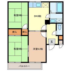 メゾンドネージュ6号館(3DK/1階)の間取り写真