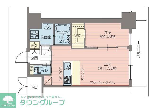 プレジオ恵美須9-15F(1LDK/11階)の間取り写真