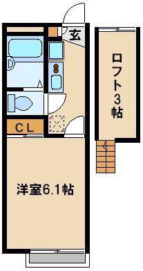 レオパレスフィットニア川口(1K/2階)の間取り写真