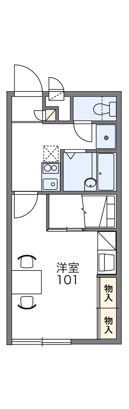 レオパレス天津風(1K/2階)の間取り写真