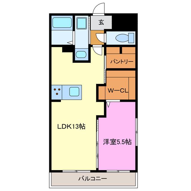 エクシード三方原I(1LDK/2階)の間取り写真